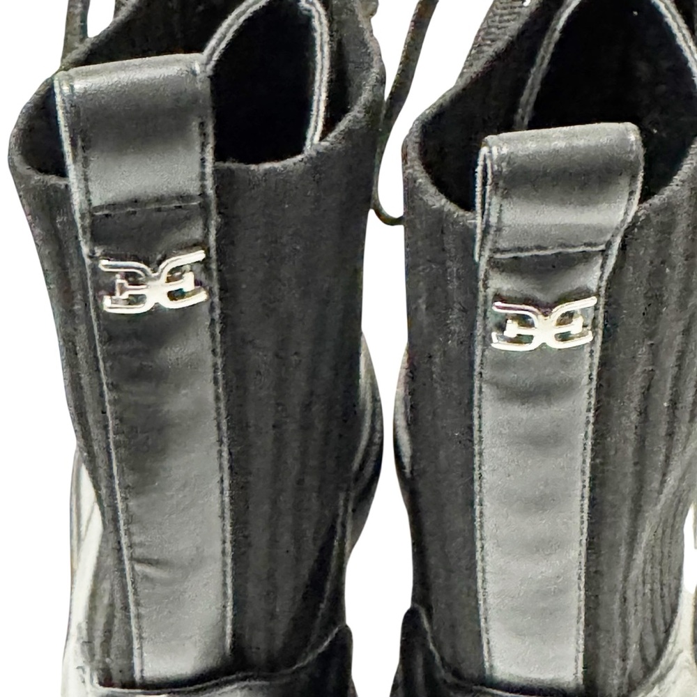 Sam Edelman Lydell Lace Up Combat Chelsea Boot Black 9 - Picture 6 of 14